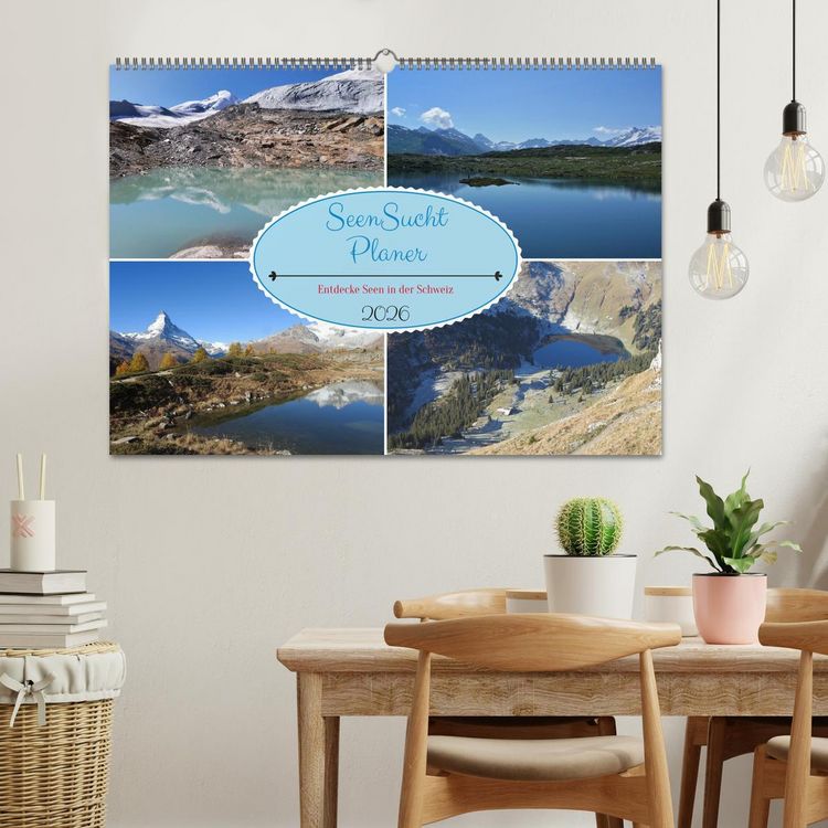 Produktbild: SeenSucht Entdecke Seen in der Schweiz Planer (Wandkalender 2026 DIN A2 quer), CALVENDO Monatskalender