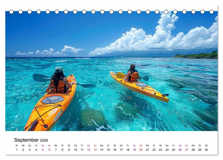 Produktbild: Kajak Erlebnisse (Tischkalender 2026 DIN A5 quer), CALVENDO Monatskalender
