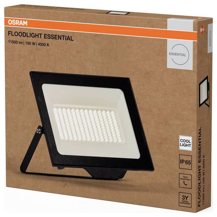 Produktbild: OSRAM HOMELIGHTING Floodlight Essential 100W 4000K 4099854429576 LED-Au&szlig;enstrahler 100.00 W Leuchtfarben: Kaltwei&szlig;