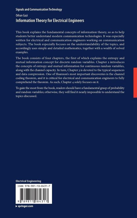 Produktbild: Information Theory for Electrical Engineers