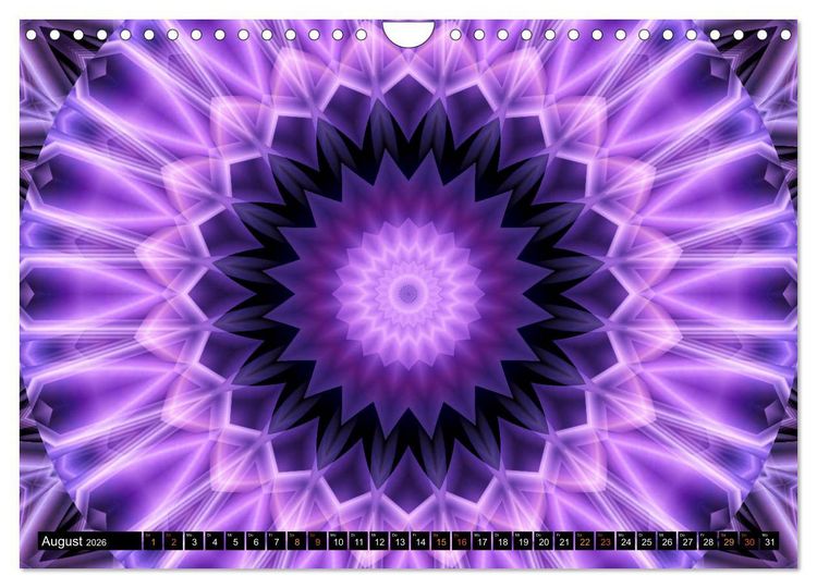 Produktbild: Energie - Mandalas, Spiritualit&auml;t durch die Farbe Lila (Wandkalender 2026 DIN A4 quer), CALVENDO Monatskalender
