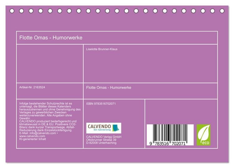 Produktbild: Flotte Omas - Humorwerke (Tischkalender 2026 DIN A5 quer), CALVENDO Monatskalender