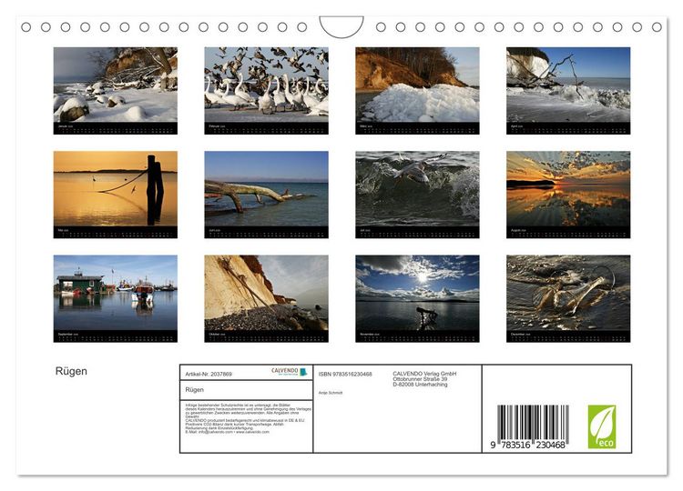 Produktbild: R&uuml;gen (Wandkalender 2026 DIN A4 quer), CALVENDO Monatskalender