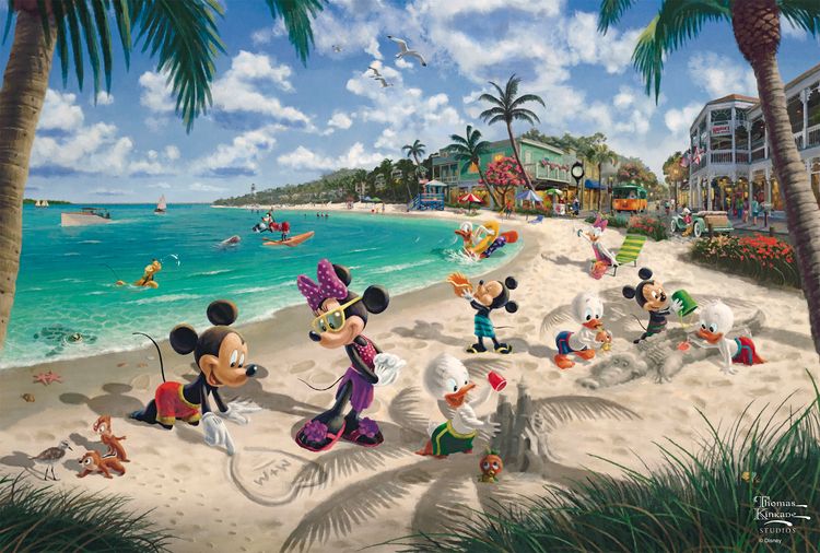 Produktbild: Schmidt 56559 - Disney, Mickey and Minnie in Florida, Puzzle mit Poster, 200 Teile aus NATPAX&reg; Graspappe