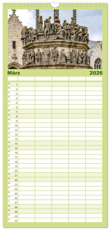 Produktbild: Familienplaner 2026 - Frankreich - die Bretagne mit 5 Spalten (Wandkalender, 21 x 45 cm) CALVENDO