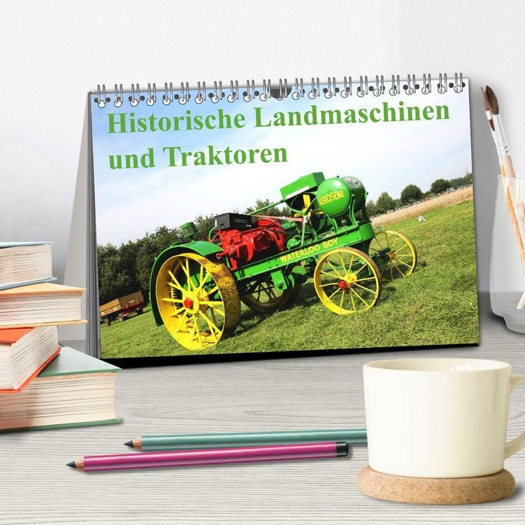 Produktbild: Historische Landmaschinen und Traktoren (Tischkalender 2027 DIN A5 quer), CALVENDO Monatskalender