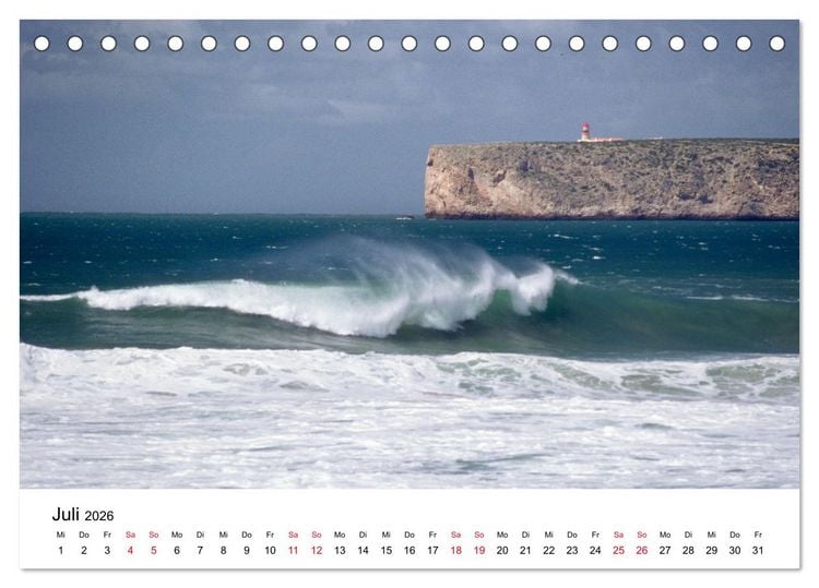 Produktbild: Naturschauspiel Wellen (Tischkalender 2026 DIN A5 quer), CALVENDO Monatskalender