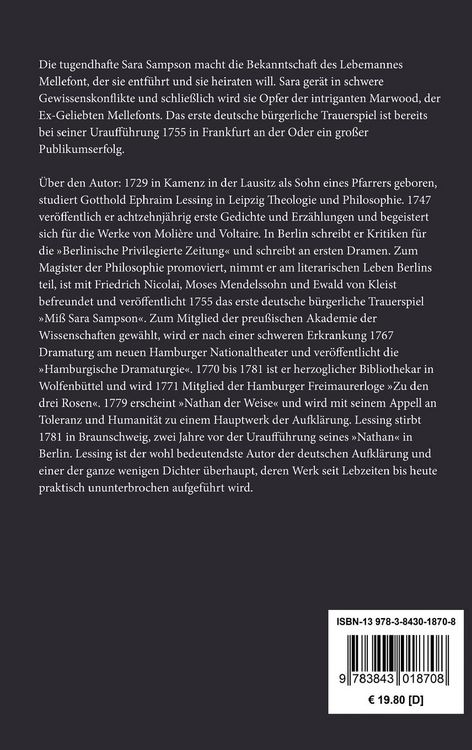 Produktbild: Mi&szlig; Sara Sampson