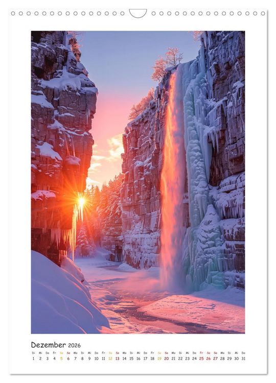 Produktbild: Die Harmonie der Elemente - Die verborgenen Geheimnisse der Wasserf&auml;lle (Wandkalender 2026 DIN A3 hoch), CALVENDO Monatskalender