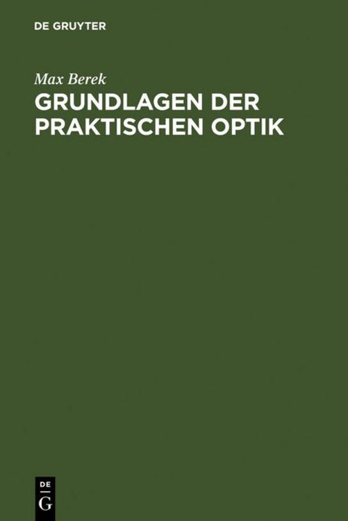 Produktbild: Grundlagen der praktischen Optik