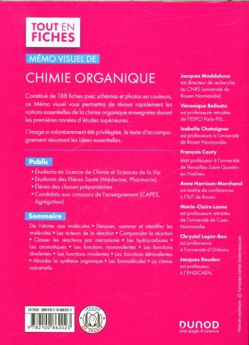 Produktbild: M&eacute;mo visuel de chimie organique : licence, pr&eacute;pas, sant&eacute;, Capes