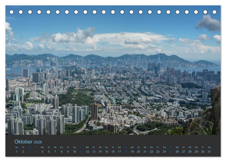 Produktbild: Hong Kong - Skylines (Tischkalender 2026 DIN A5 quer), CALVENDO Monatskalender