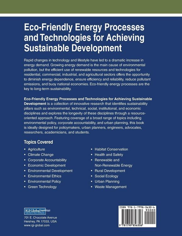 Produktbild: Eco-Friendly Energy Processes and Technologies for Achieving Sustainable Development