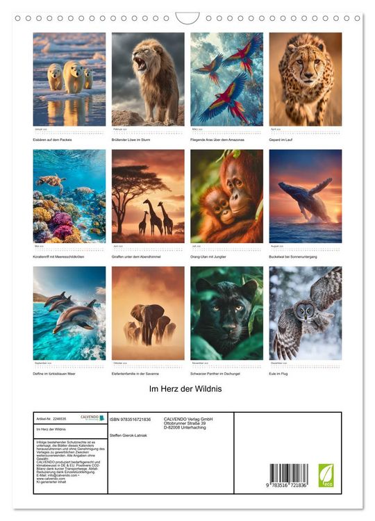 Produktbild: Im Herz der Wildnis (Wandkalender 2026 DIN A3 hoch), CALVENDO Monatskalender
