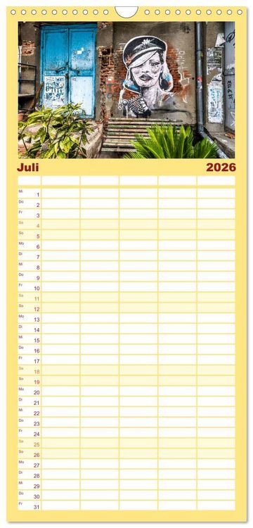 Produktbild: Familienplaner 2026 - W&auml;nde sprechen B&auml;nde mit 5 Spalten (Wandkalender, 21 x 45 cm) CALVENDO