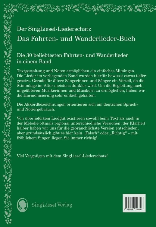 Produktbild: Die sch&ouml;nsten Fahrten- und Wanderlieder. Das Liederbuch f&uuml;r Senioren im Gro&szlig;druck. Mit Noten