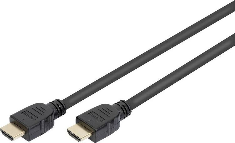 Produktbild: Digitus HDMI Anschlusskabel HDMI-A Stecker, HDMI-A Stecker 1.00 m Schwarz AK-330124-010-S 8K UHD, vergoldete Steckkontakte, Geflechtschirm