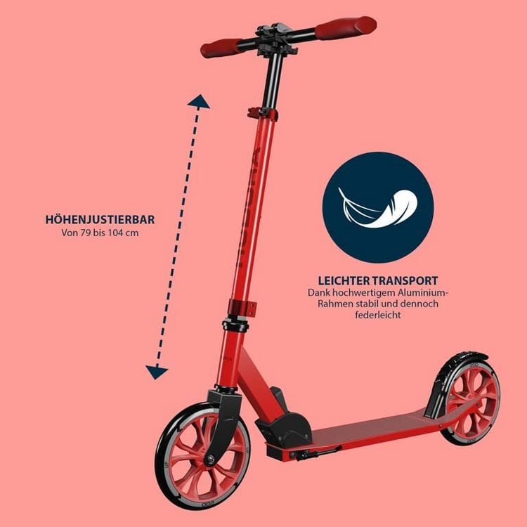 Produktbild: HUDORA 14452 - Scooter Up 200, red, Alu-Cityroller