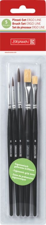 Produktbild: Brunnen Pinsel-Set ErgoLine, 5er Set sortiert
