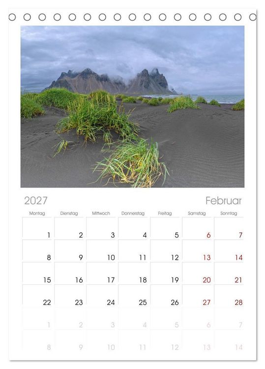 Produktbild: Tischplaner 2027 - Naturwunder in Island (A5 Tischkalender zum Aufstellen) CALVENDO