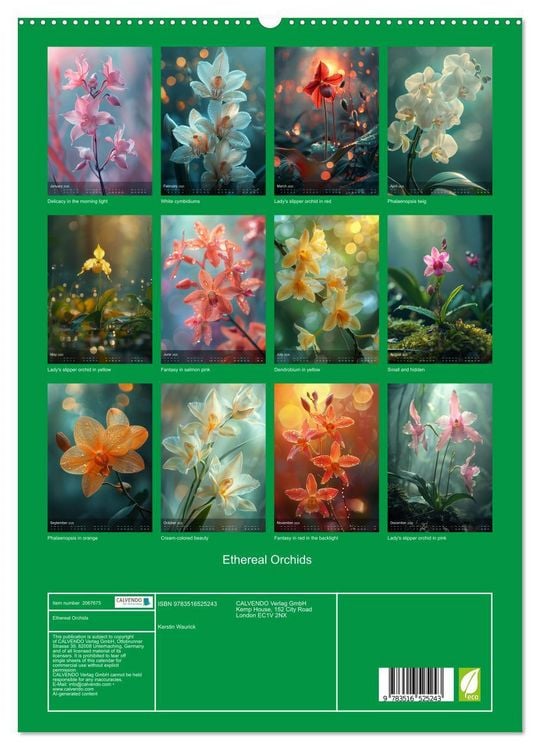 Produktbild: Ethereal Orchids (High Quality Premium Wall Calendar 2026 DIN A2 portrait),CALVENDO 12 Month Wall Calendar