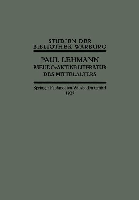 Produktbild: Pseudo-Antike Literatur des Mittelalters