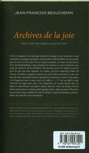 Produktbild: Archives de la joie : petit trait&eacute; de m&eacute;taphysique animale