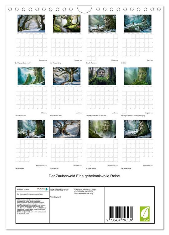 Produktbild: Der Zauberwald Eine geheimnisvolle Reise (Wandkalender 2026 DIN A4 hoch), CALVENDO Monatskalender