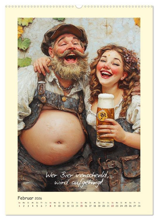 Produktbild: Bier, B&auml;uche, Spr&uuml;che. Spa&szlig; mit Hopfen und Malz (Wandkalender 2026 DIN A2 hoch), CALVENDO Monatskalender