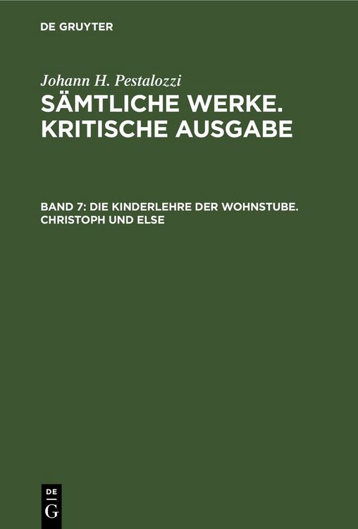 Produktbild: Die Kinderlehre der Wohnstube. Christoph und Else