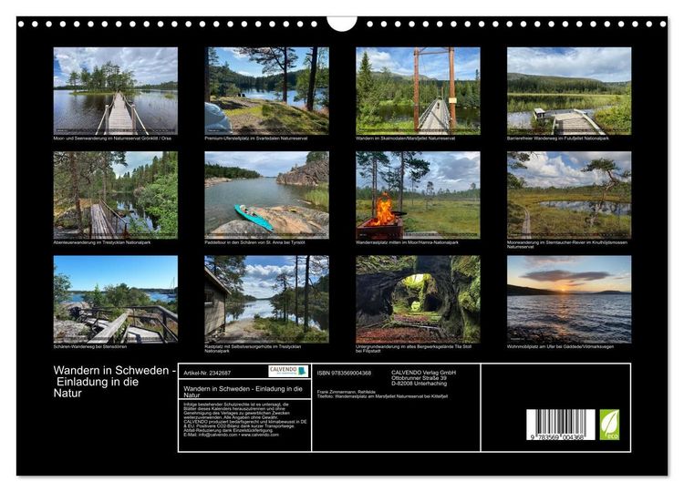 Produktbild: Wandern in Schweden - Einladung in die Natur (Wandkalender 2027 DIN A3 quer), CALVENDO Monatskalender