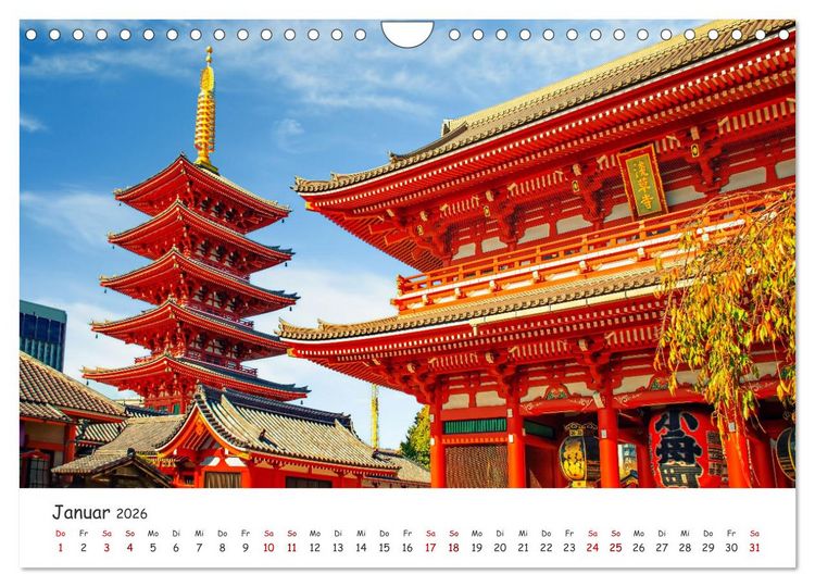 Produktbild: Japanische Tempel und Schreine (Wandkalender 2026 DIN A4 quer), CALVENDO Monatskalender