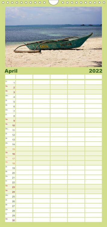 Produktbild: Familienplaner Malapascua Island Philippinen (Wandkalender 2022 , 21 cm x 45 cm, hoch)