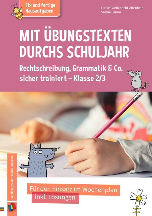 Produktbild: Mit &Uuml;bungstexten durchs Schuljahr &ndash; Rechtschreibung, Grammatik & Co. sicher trainiert &ndash; Klasse 2/3