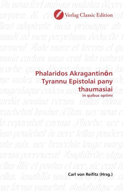 Produktbild: Phalaridos Akragantinon Tyrannu Epistolai pany thaumasiai