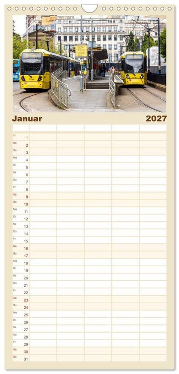 Produktbild: Familienplaner 2027 - Faszination Manchester mit 5 Spalten (Wandkalender, 21 x 45 cm) CALVENDO