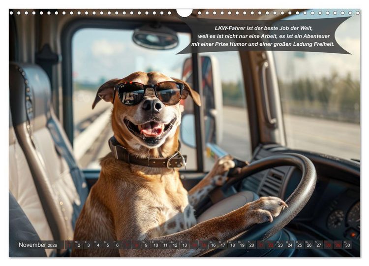 Produktbild: Tierisch lustige LKW-Fahrer (Wandkalender 2026 DIN A3 quer), CALVENDO Monatskalender