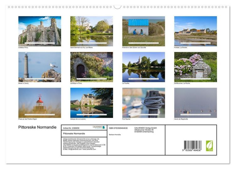 Produktbild: Pittoreske Normandie (hochwertiger Premium Wandkalender 2027 DIN A2 quer), Kunstdruck in Hochglanz