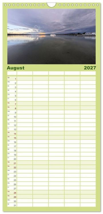 Produktbild: Familienplaner 2027 - Hier f&uuml;hle ich mich zuhause - Landsberg am Lech und Ammersee mit 5 Spalten (Wandkalender, 21 x 45 cm) CALVENDO