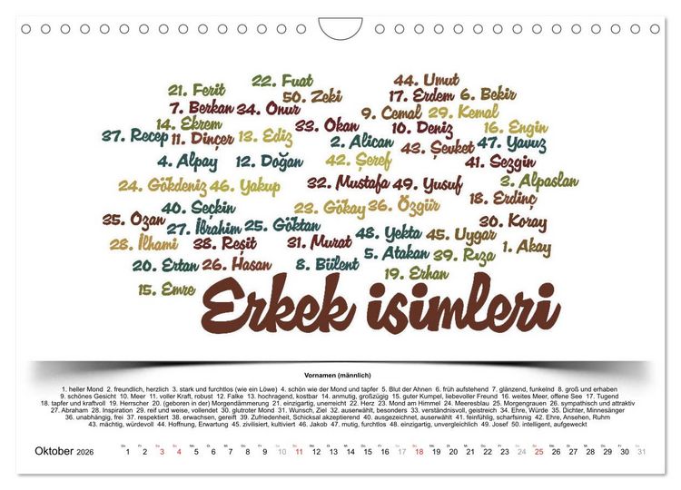 Produktbild: Kultur-Sprachkalender T&uuml;rkisch-Deutsch (Wandkalender 2026 DIN A4 quer), CALVENDO Monatskalender