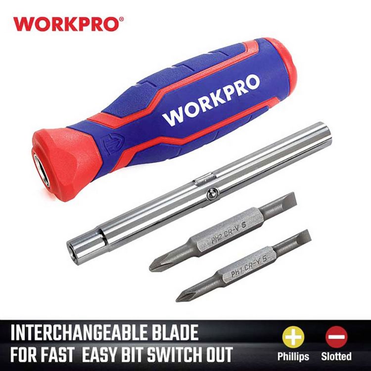 Produktbild: WorkPro Schraubendreher-Set PH2, 1/4", PH1, 3/16&rdquo; (4.8 mm)
