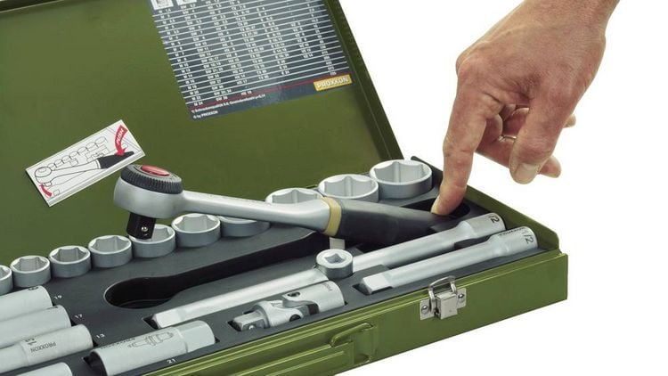 Produktbild: Proxxon Industrial Steckschl&uuml;sselsatz metrisch 3/8\" (10 mm) 65teilig 23112
