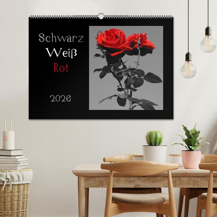 Produktbild: Schwarz-Wei&szlig;-Rot (Wandkalender 2026 DIN A2 quer), CALVENDO Monatskalender