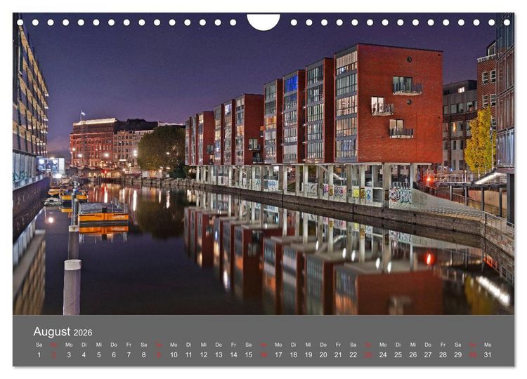 Produktbild: Nightwalk - Hamburg (Wandkalender 2026 DIN A4 quer), CALVENDO Monatskalender