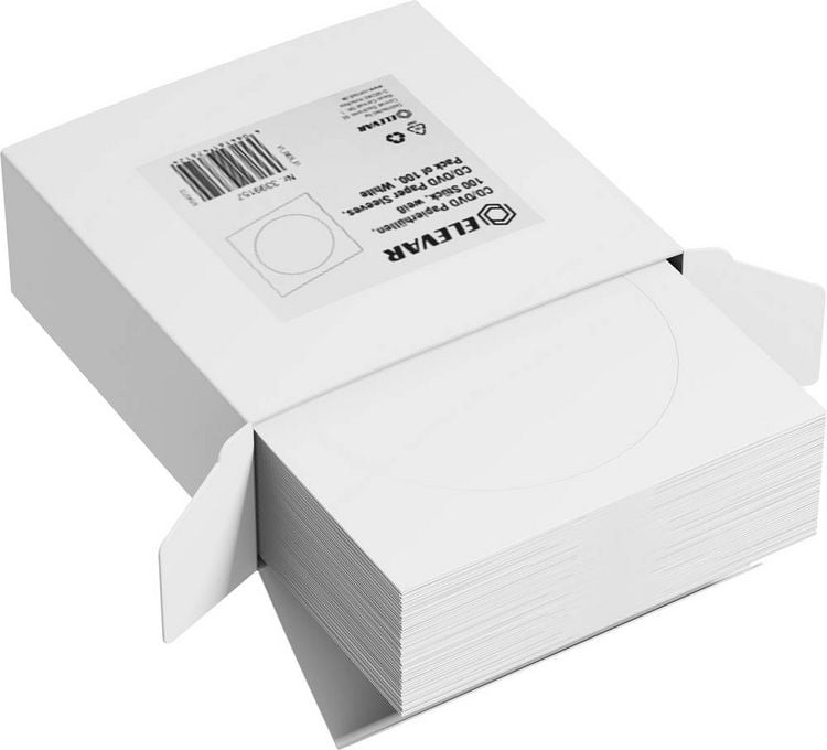 Produktbild: Elevar CD H&uuml;lle LV-9684 1 CD/DVD/Blu-Ray Wei&szlig; Papier 1St.