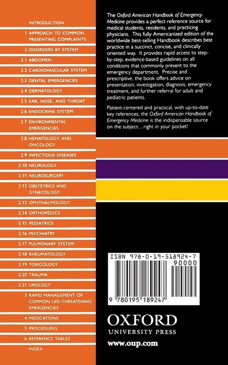 Produktbild: Oxford American Handbook of Emergency Medicine