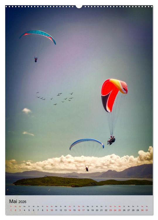 Produktbild: Paragliding - einfach Spa&szlig; (hochwertiger Premium Wandkalender 2026 DIN A2 hoch), Kunstdruck in Hochglanz