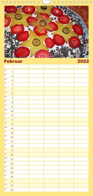 Produktbild: Familienplaner S&uuml;&szlig;es aus der Vollwert-Backstube (Wandkalender 2022 , 21 cm x 45 cm, hoch)