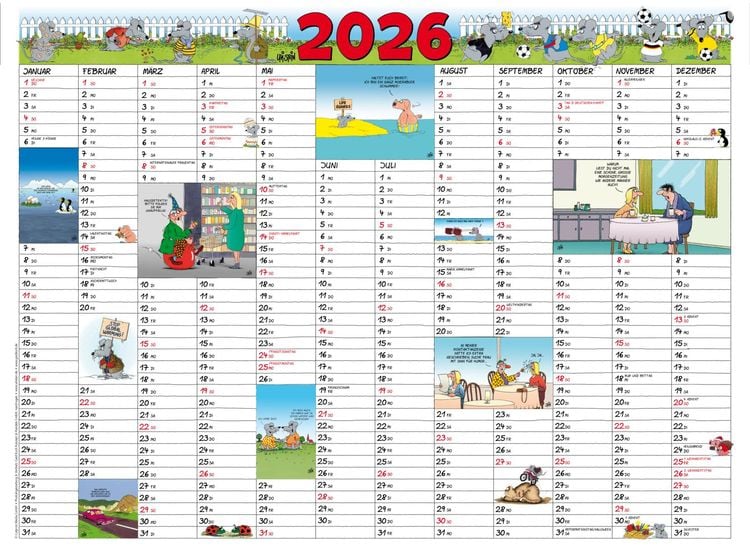 Produktbild: Uli Stein Jahresplaner 2026: Posterkalender