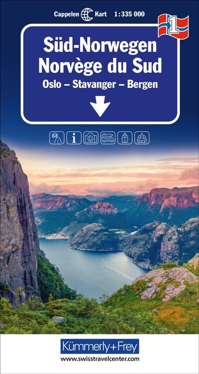 Produktbild: Regional-Strassenkarte 1 S&uuml;d-Norwegen 1:335.000